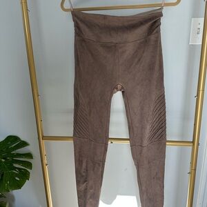 She + Sky Tan Suede Leggings